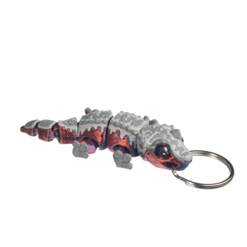 Gekon orzęsiony 3-kolorowy - brelok do kluczy